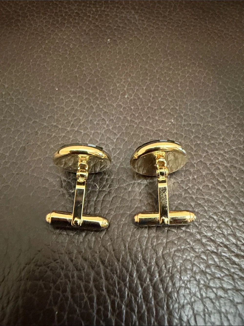Vintage Cuff Links Featuring Black Onyx w/Inlaid Mother of Pearl Strips